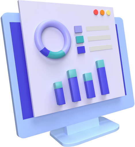 3d web analytics icon