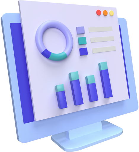 3d web analytics icon