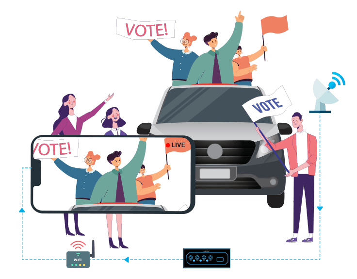 Connect with voters through real-time political streams