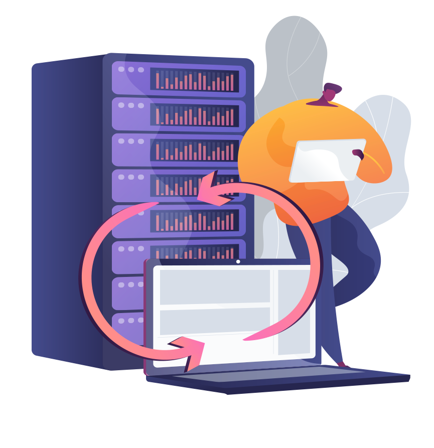 A server rack failing over to a backup connection