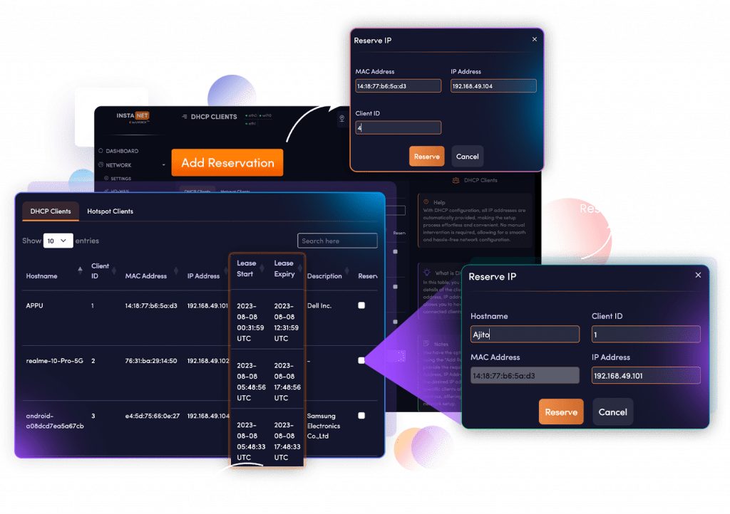 your all-in-one solution for dynamic IP management, fault-tolerant connectivity, real-time analytics, and versatile network options. From DHCP & DNS to advanced NAT features, Instanet delivers seamless networking experience